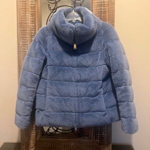 Herno Plush Blue Puffer Coat